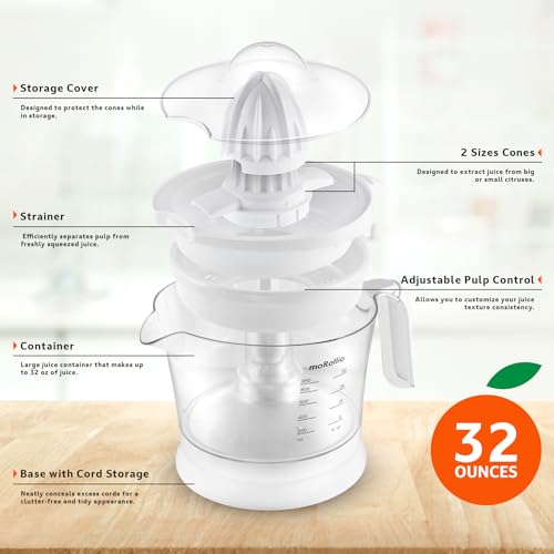 Electric Citrus Juicer with Adjustable Pulp Control, 32oz S550