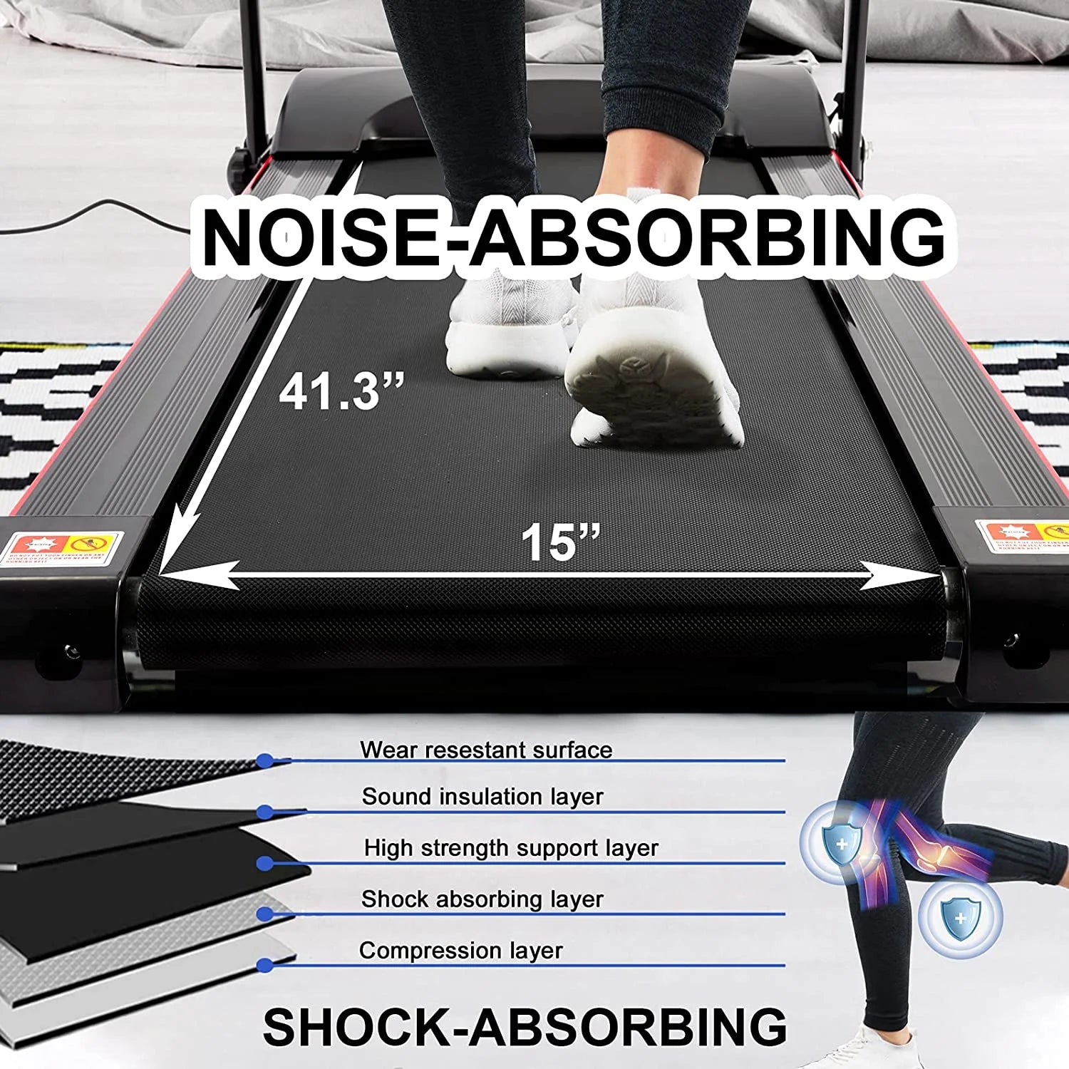 2.5HP Folding Incline Treadmill with Bluetooth Q489