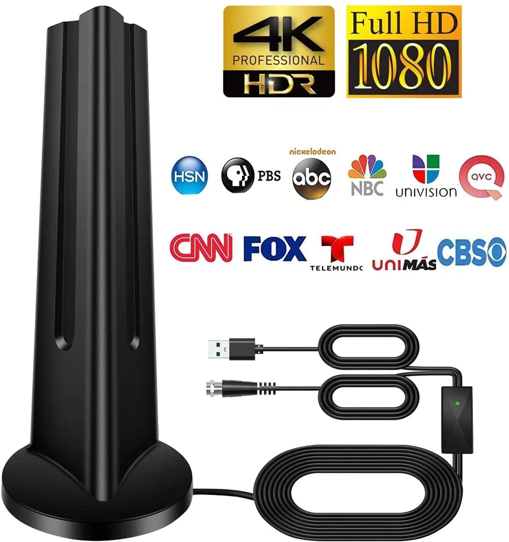 Amplified HD Digital Indoor TV Antenna with 18FT Coaxial Cable X9714