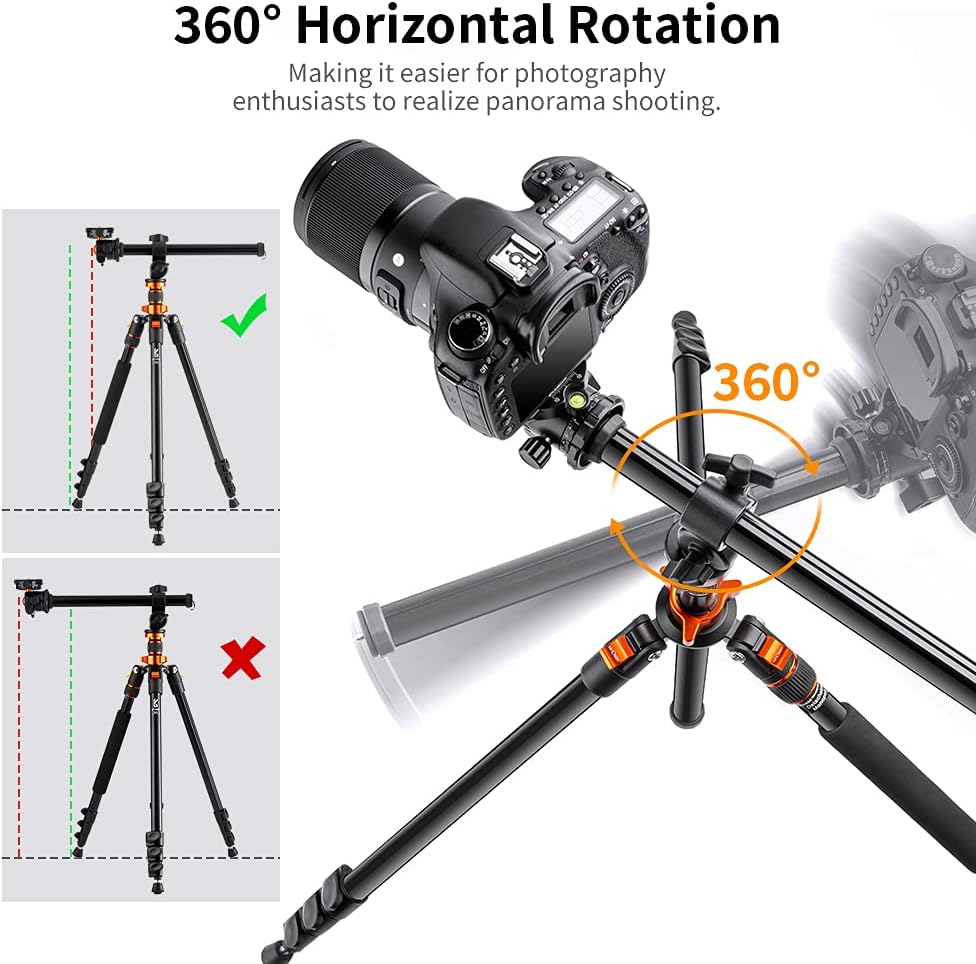 78 inch DSLR Camera Tripod with Magnesium Alloy Center Column J737444