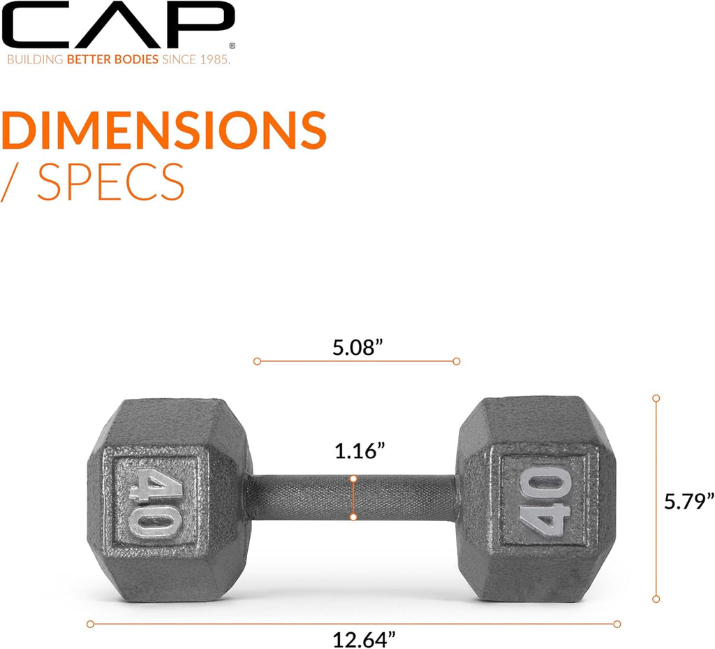 40 lb Cast Iron Hex Dumbbell A2277