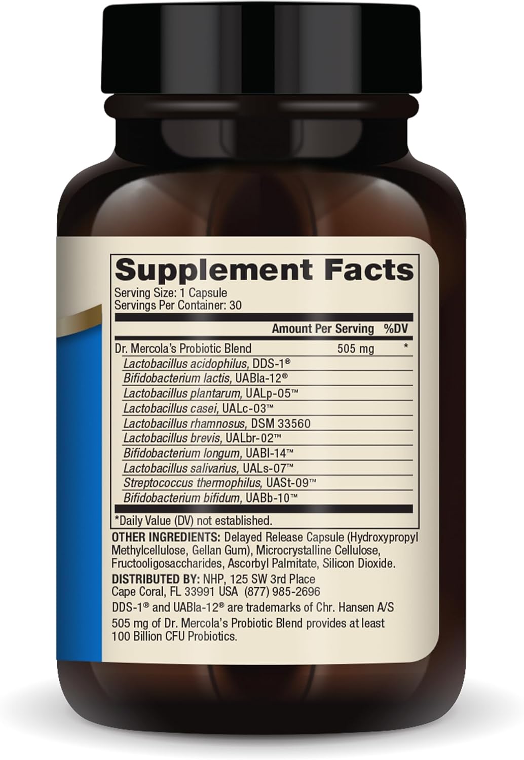 30 Servings 30 Capsules 100 Billion CFU Probiotics Dietary Supplement Q665