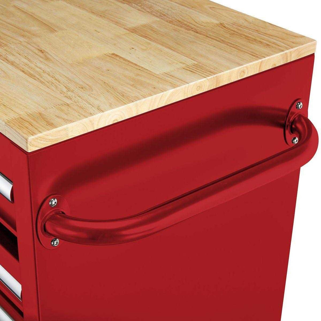 46 in. 9 Drawer Mobile Storage Cabinet with Solid Wood Top K18653