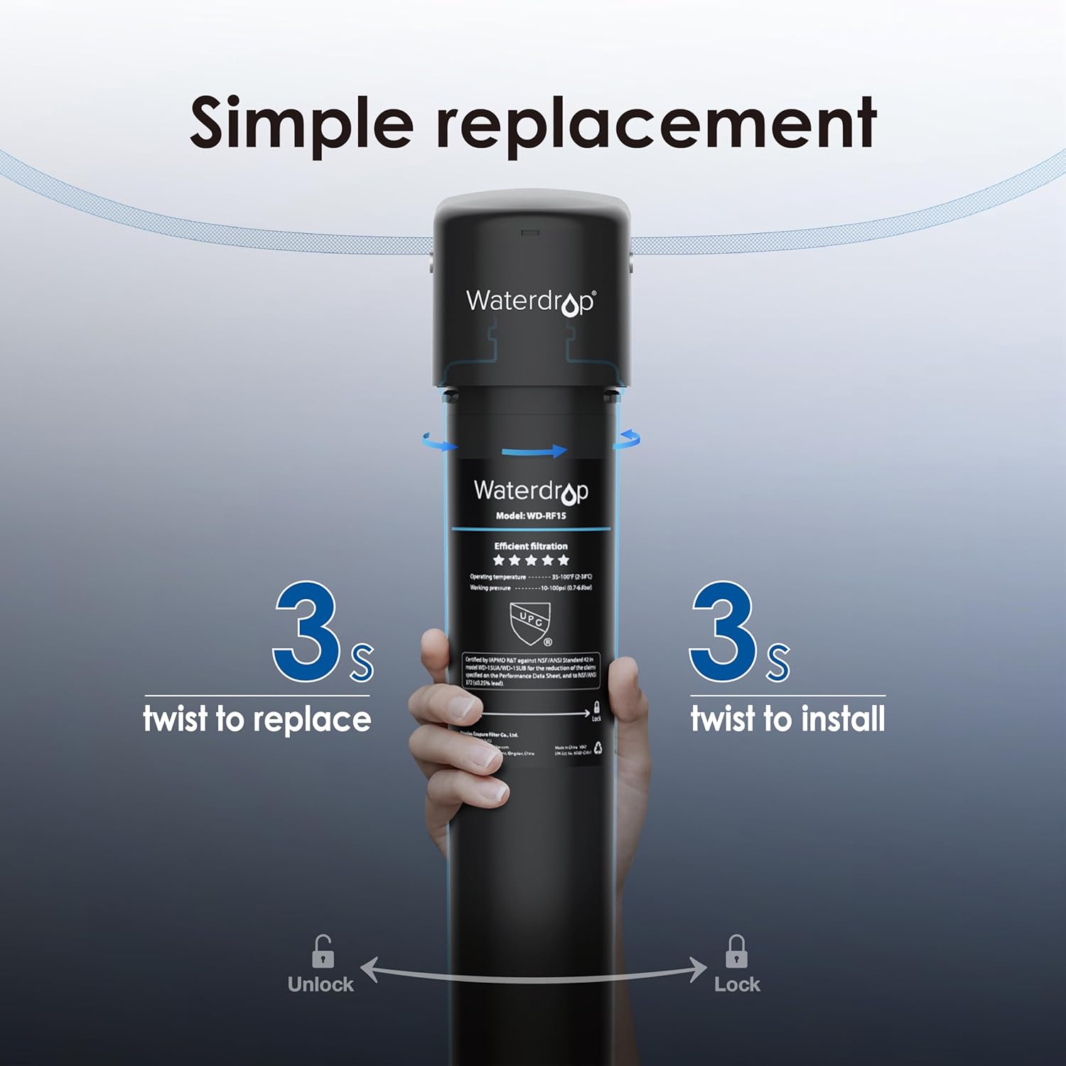 Under Sink Water Filter System and Replacement Filter Cartridge I613648