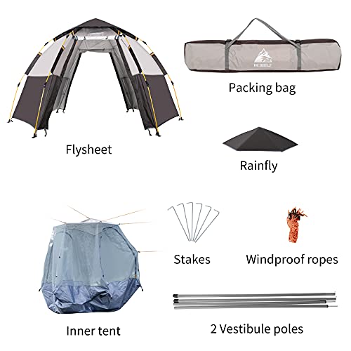 Waterproof Instant Camping Tent, 2/3/4 Person Double Layer Dome Tent B6264