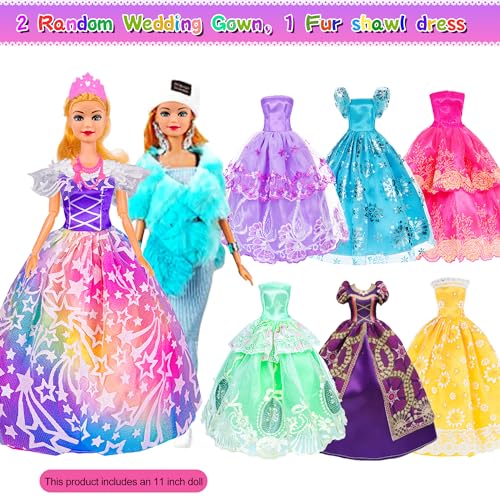 105 Pcs Doll and Closet Playset Wardrobe Set Including One Doll Wardrobe Shoes Rack Dress Shoes Hangers Necklace D719