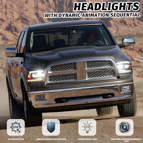 Full LED Projector Headlights Set for 2009-2018 Dodge Ram 1500 (2PCS) M2227