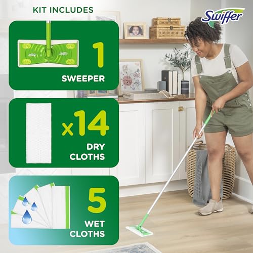 20 Piece Dry and Wet Mop Starter Kit with 19 Refills M416441