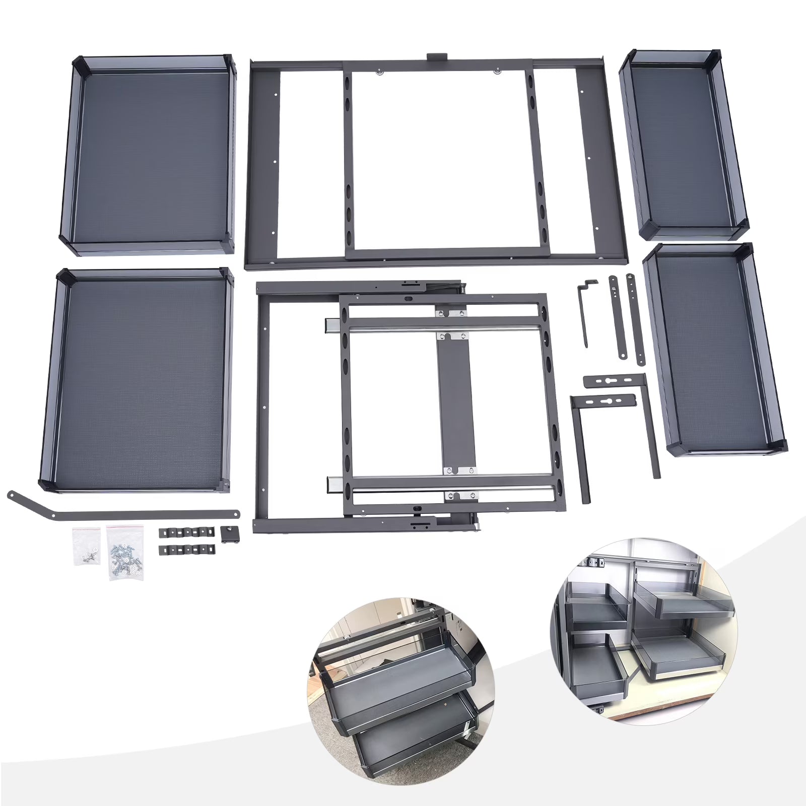 Blind Corner Cabinet Pull Out 2 Tiers Swing Tray Soft Close Z5922