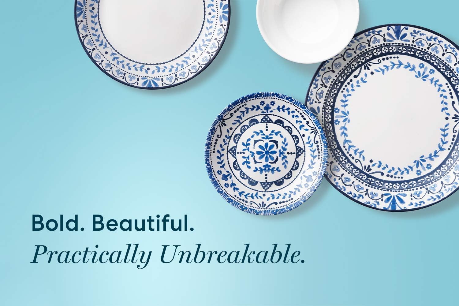 6-Piece Dinner Plates Set, Triple Layer Glass Round Plates Z891161