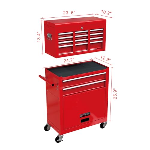 8 Drawer Rolling Tool Chest with Wheels W608257