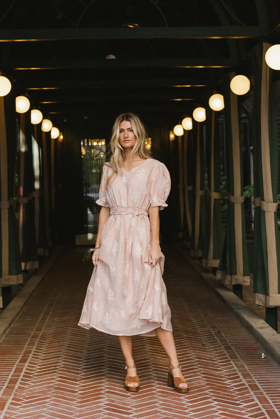 Embroidered Midi Dress W161665