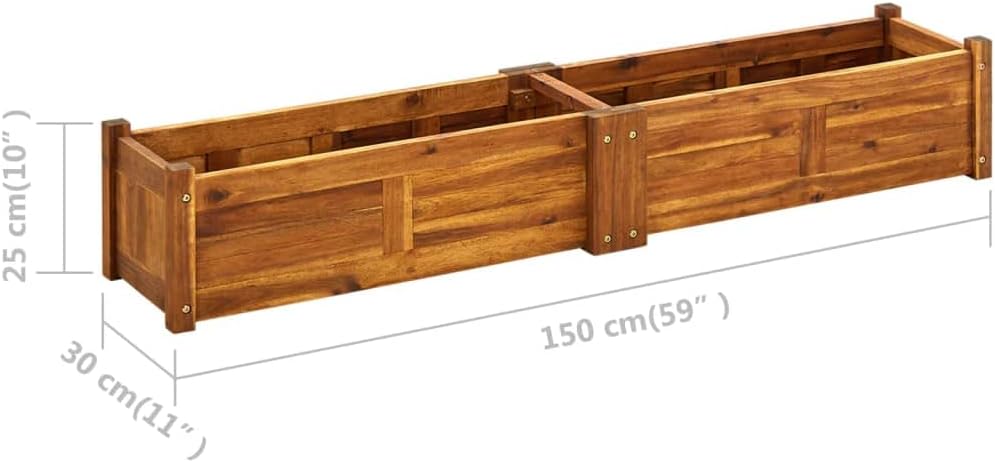 Acacia Wood Raised Bed 59"x11.8"x9.8" H309194