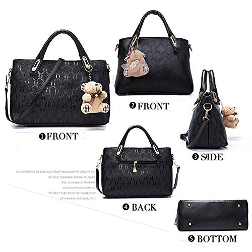 4 Pcs Top Handle Satchel Hobo Handbag Set V583098