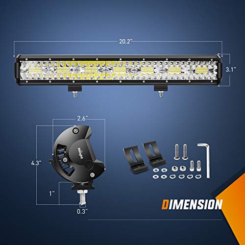 420W 20Inch Triple Row Flood Spot Combo LED Off Road Light Bar G570