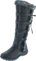 Womens Back Lace Up Knee High Boots E989216
