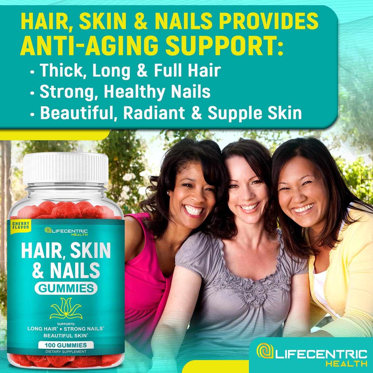 Hair Skin and Nails Gummies with Biotin 5000mcg O127884