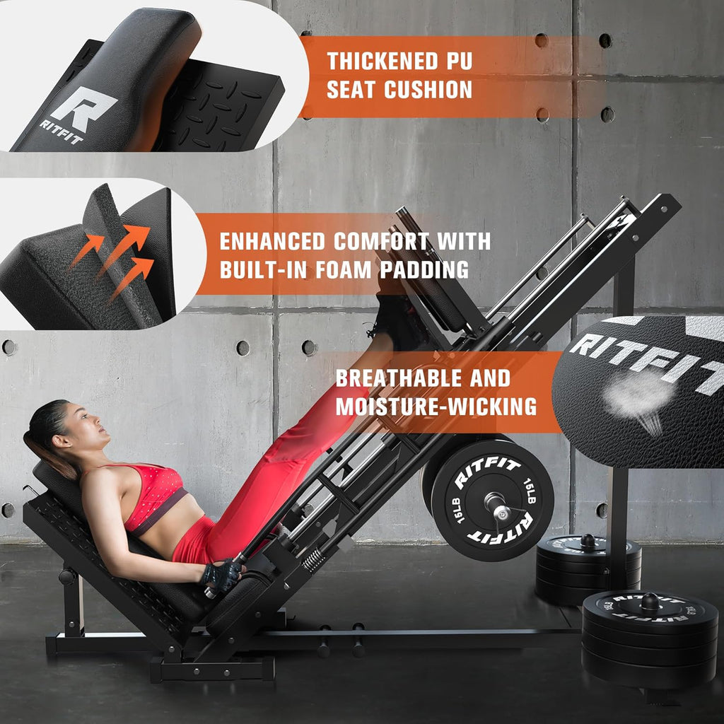 Adjustable Leg Press Hack Squat Machine with Linear Bearing N39899