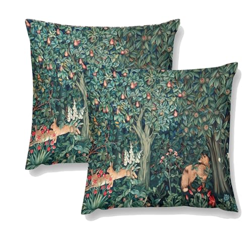Set of 2 18x18 Inch Floral Throw Pillow Covers X799