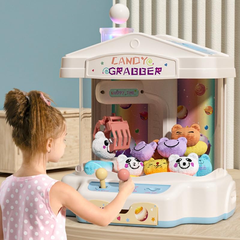 Mini Claw Machine with Music & Lights, 10 Dolls and Game Coins J603469
