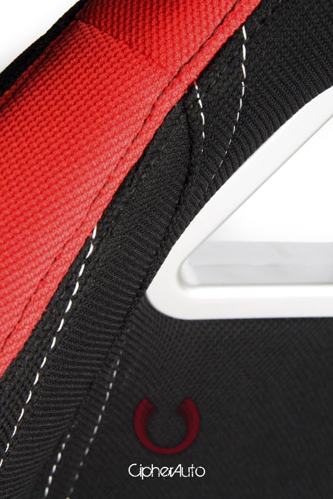 Red and Black Cloth Racing Seats Pair Y261