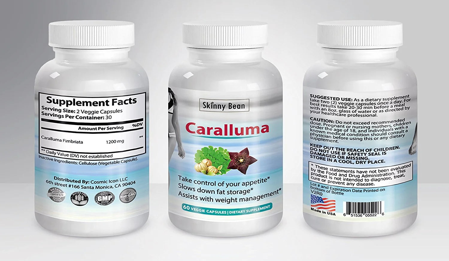 1200mg Caralluma Fimbriata Extract Vegan Diet Pills Q2477