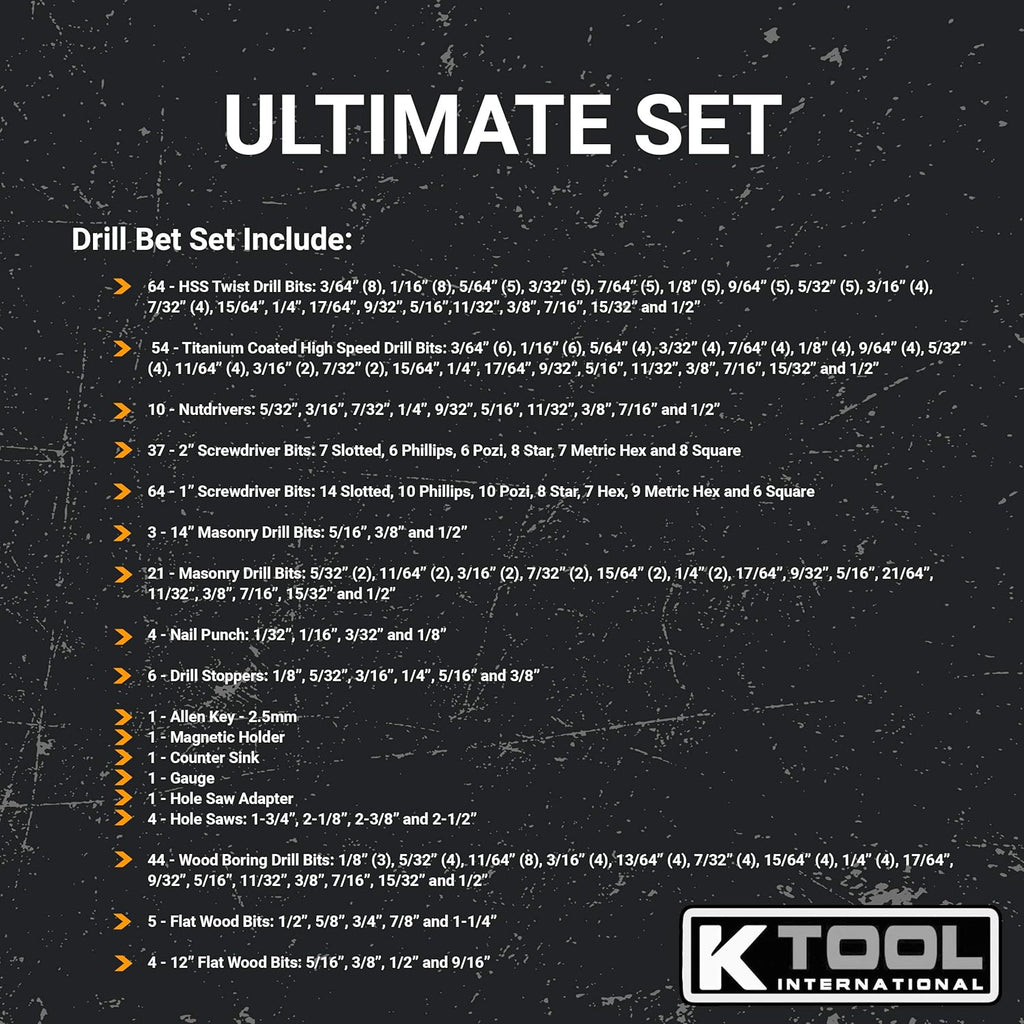 326 Piece Drill Bit Set with Case K186