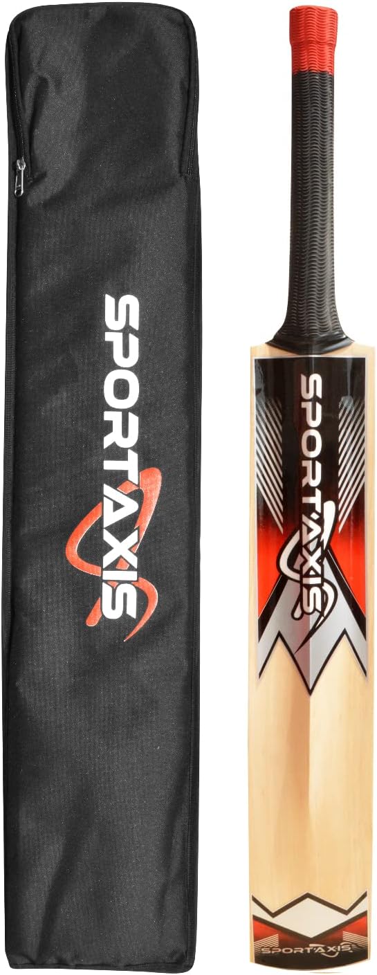 Wooden Kashmir Willow Cricket Bat with Foam-Padded Bag Y496