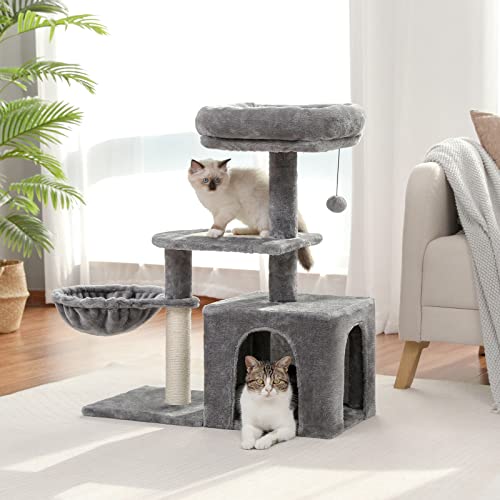 Green 32'' Cat Tree with Sisal Scratching Ramp and Hammock Z137714