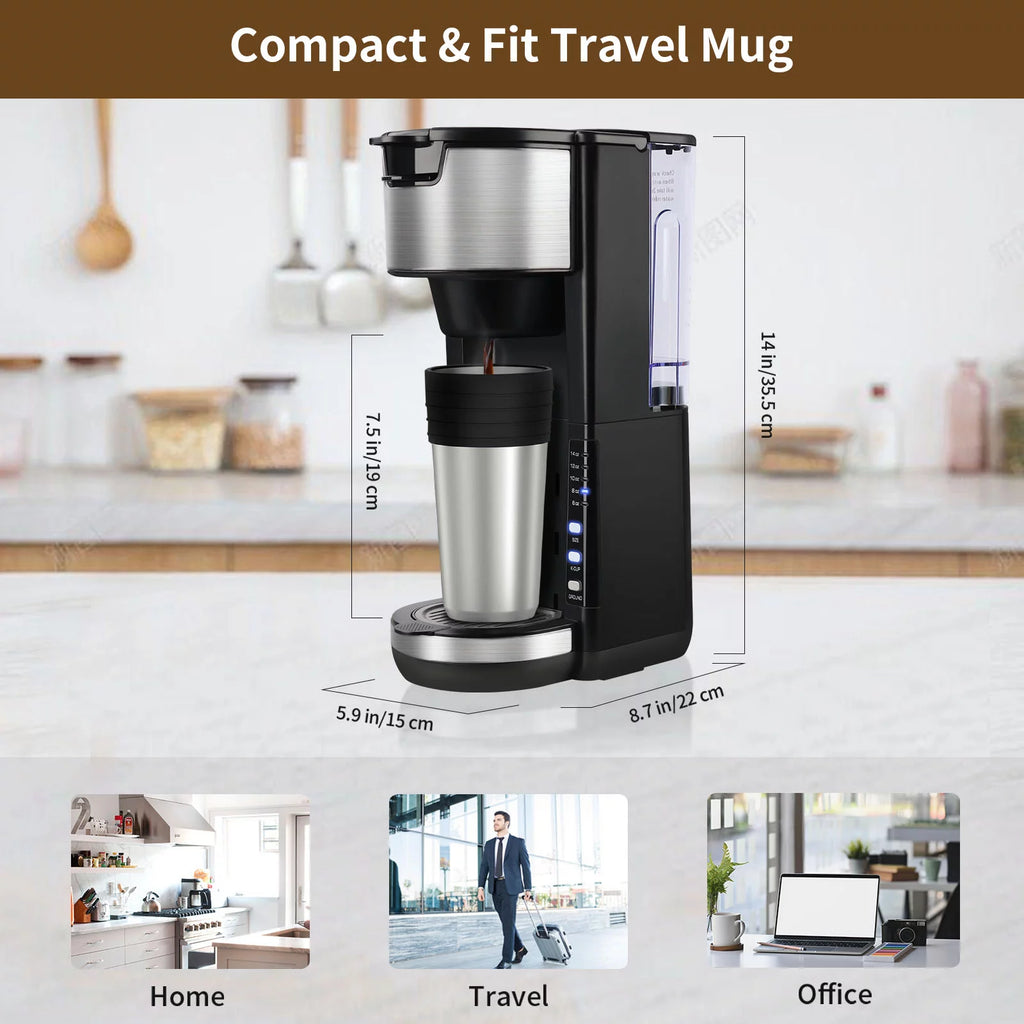 Black Single Serve Coffee Maker with 30 Oz Removable Water Tank P792681