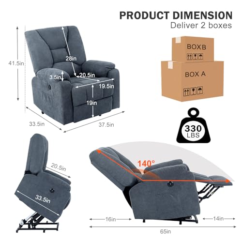 Dark Brown Fabric Electric Lift Recliner Chair N78972