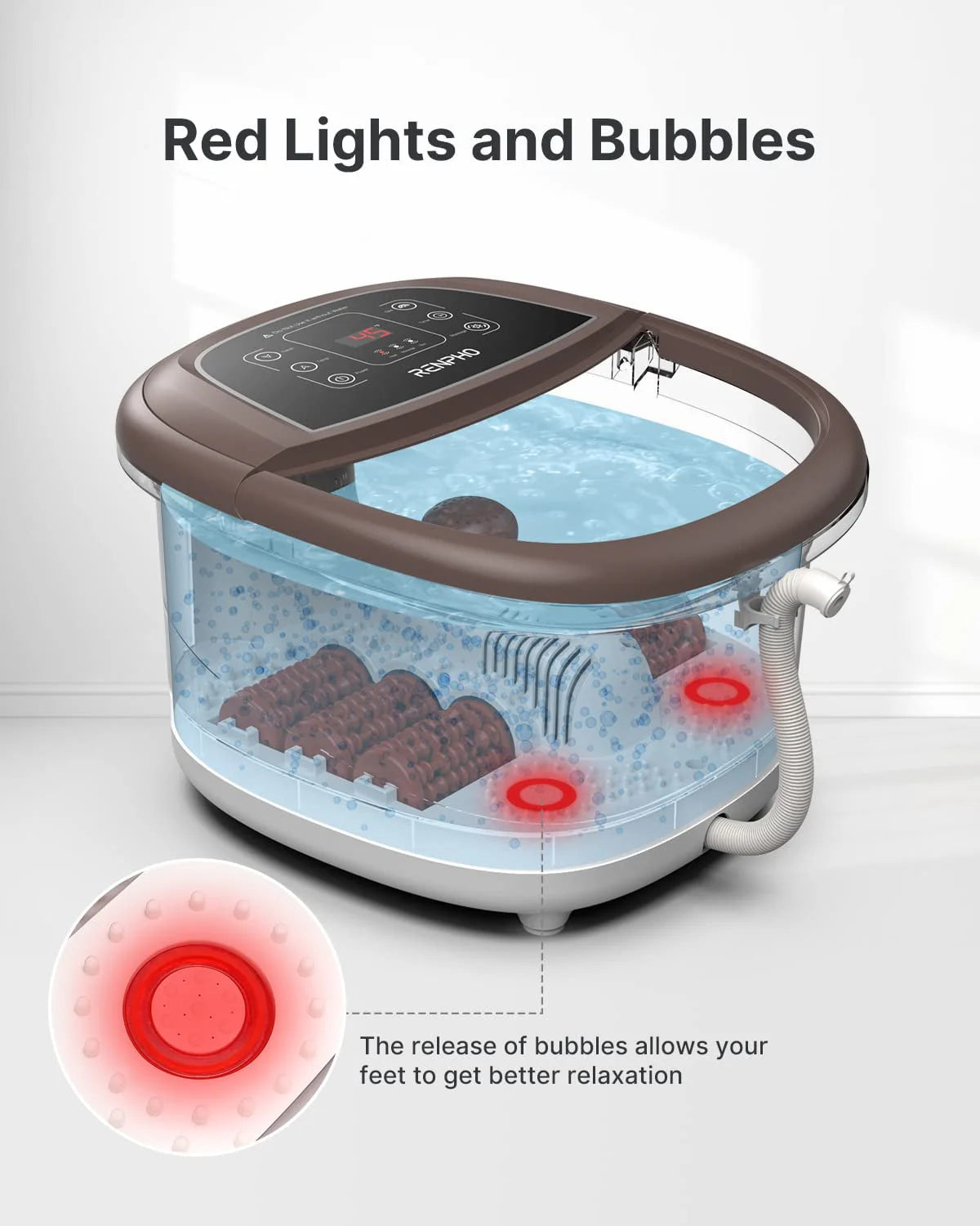 Foot Spa Bath Massager with Heat Bubbles Massage Y3077