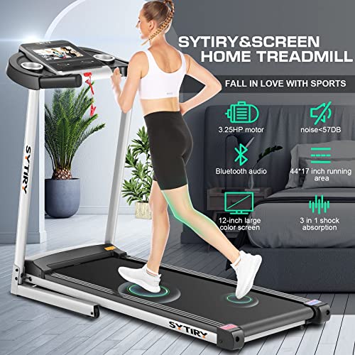 Smart Folding Treadmill Machine with TV Screen and WiFi T417