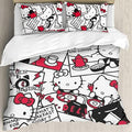 Kawaii Cat Printed Full Comforter Cover Set with 2 Pillowcase K705