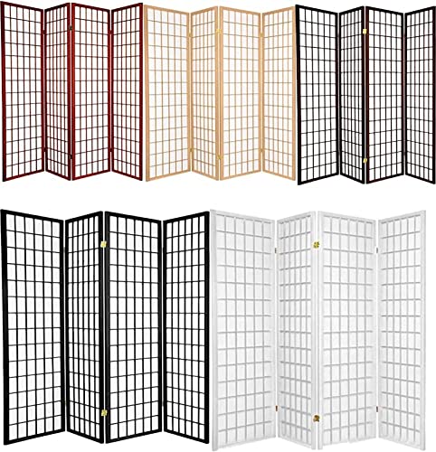 6 Panels Room Divider Privacy Screen Partition 71" Tall Cherry Finish 104" Wide F110184
