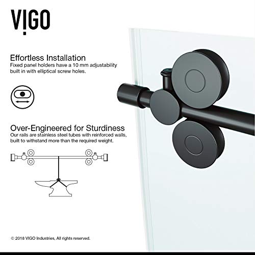 Matte Black Frameless Sliding Rectangle Tub Door with Clear Tempered Glass and Stainless Steel Hardware Q92163