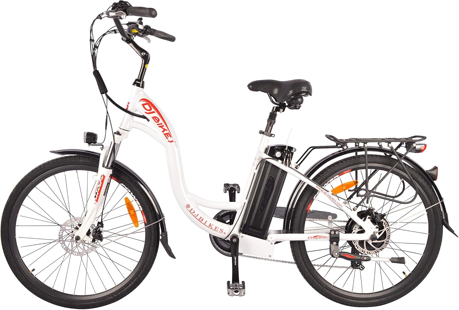 Pearl White 750W 48V 13Ah Step-Thru Electric Bicycle C4359