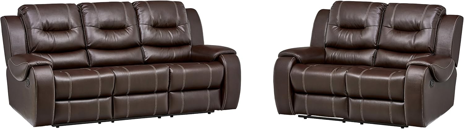Brown Two Piece Sofa and Loveseat Z81632