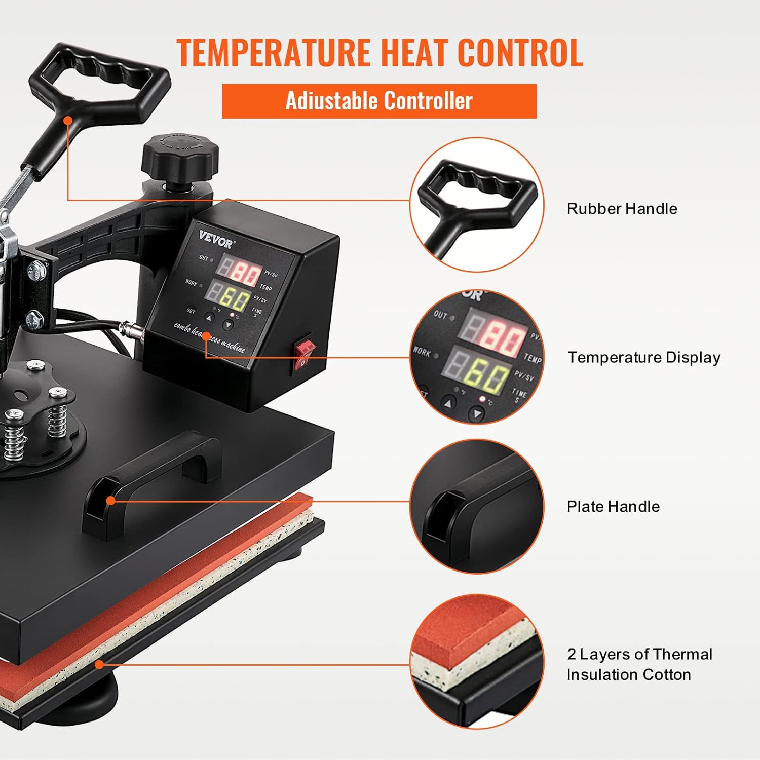 8 in 1 15x15 360° Swing Away Heat Press Machine F906687