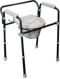 Extra Wide 3-in-1 Adjustable Toilet Safety Rail Shower Chair Portable Toilet with Removable Bucket H43769
