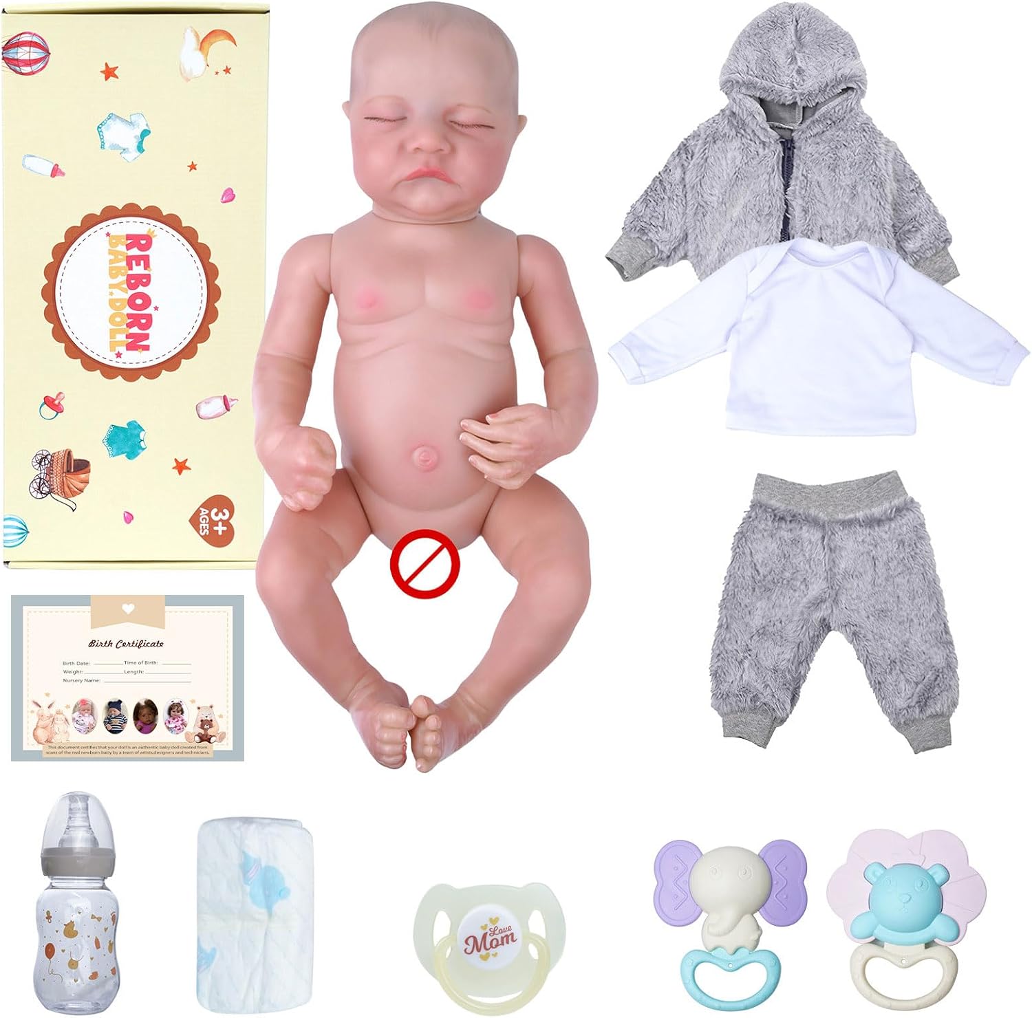 17-Inch Soft Vinyl Reborn Baby Doll J223