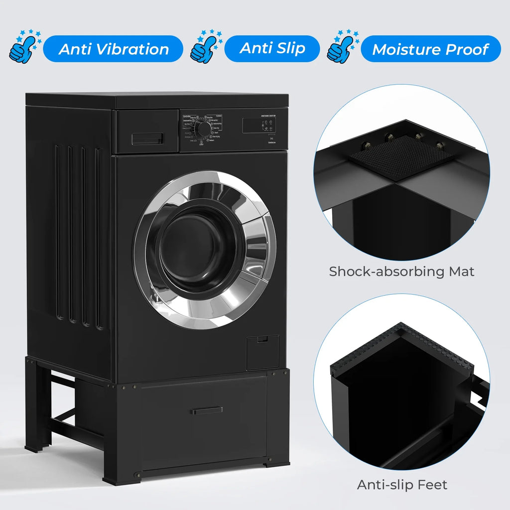 2 Pack 28"× 29" Heavy Duty Stainless Steel Black Laundry Pedestals T617