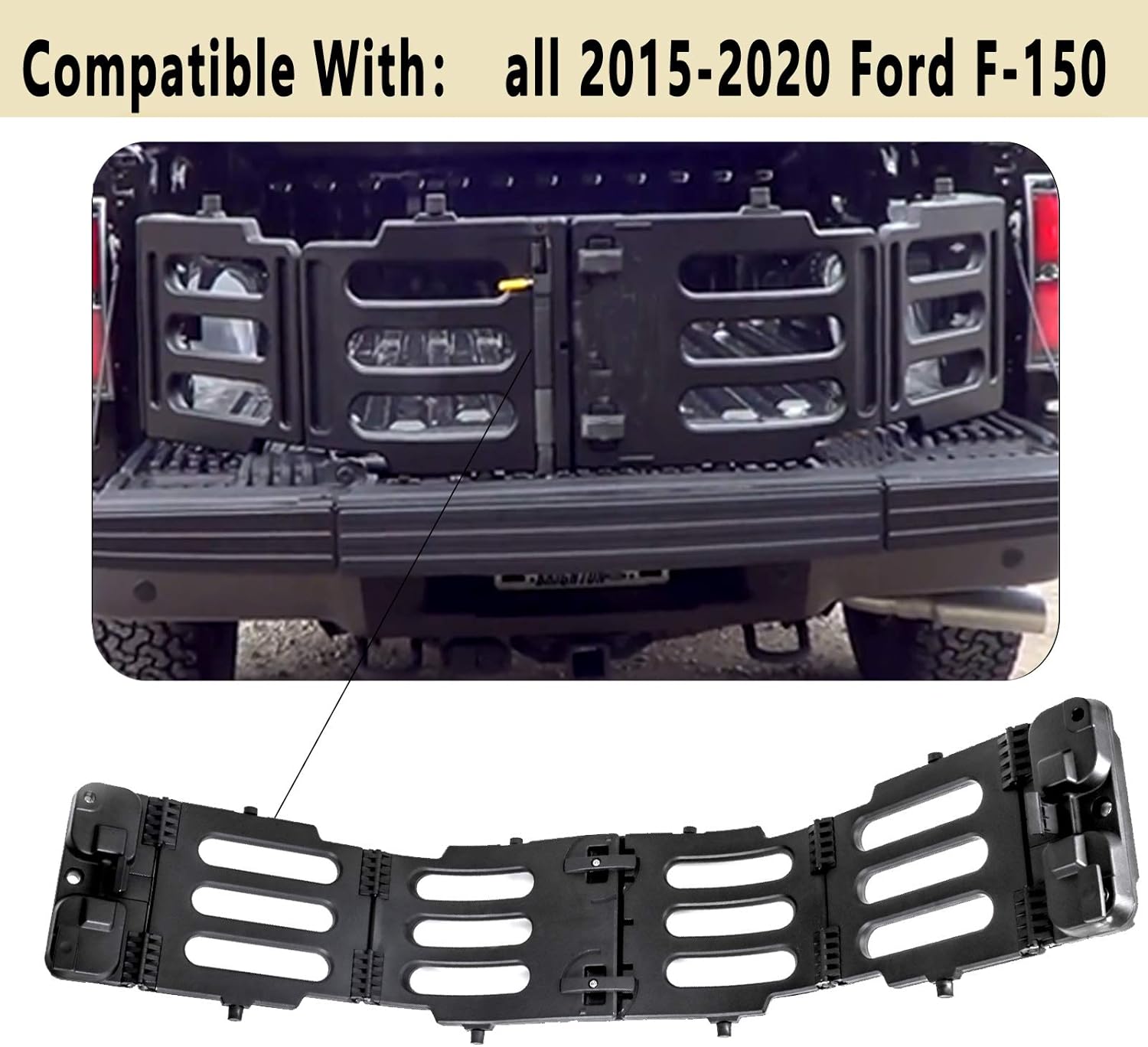 Black Stowable Tailgate Bed Extender Kit I14139