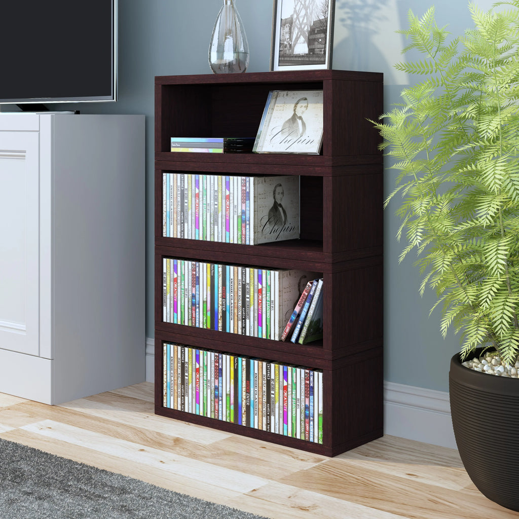 Black Stackable Media Storage CD Rack N968950