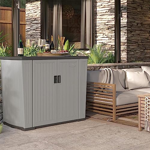 130 Gallon Dove Gray Outdoor Storage Shed T562