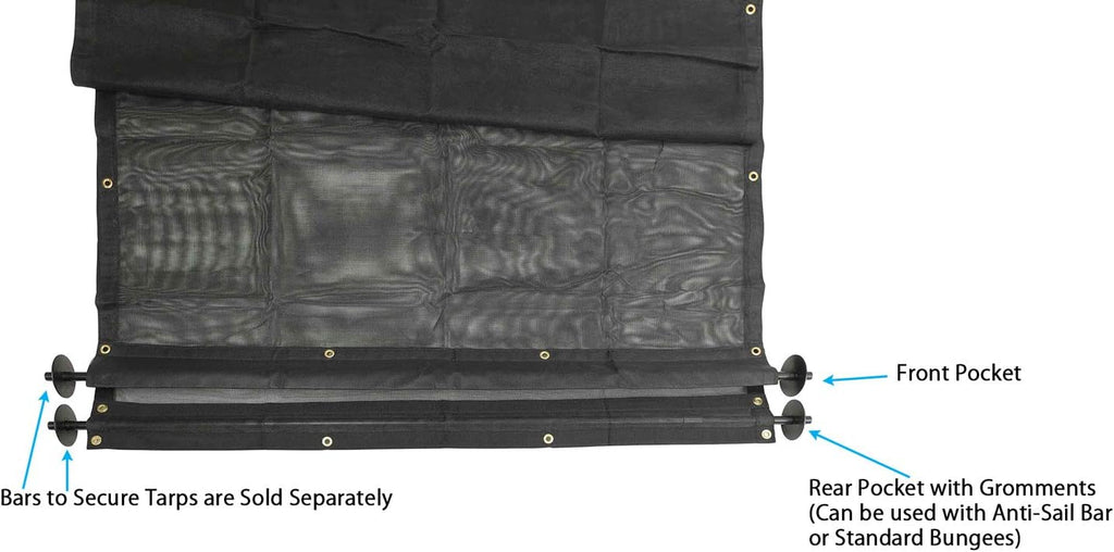 7' x 20' Vinyl Coated Mesh Tarps Cover with Double Pocket T9082