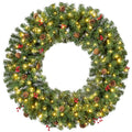 60in Artificial Pre-Lit Fir Christmas Wreath with 300 LED Lights Q1825