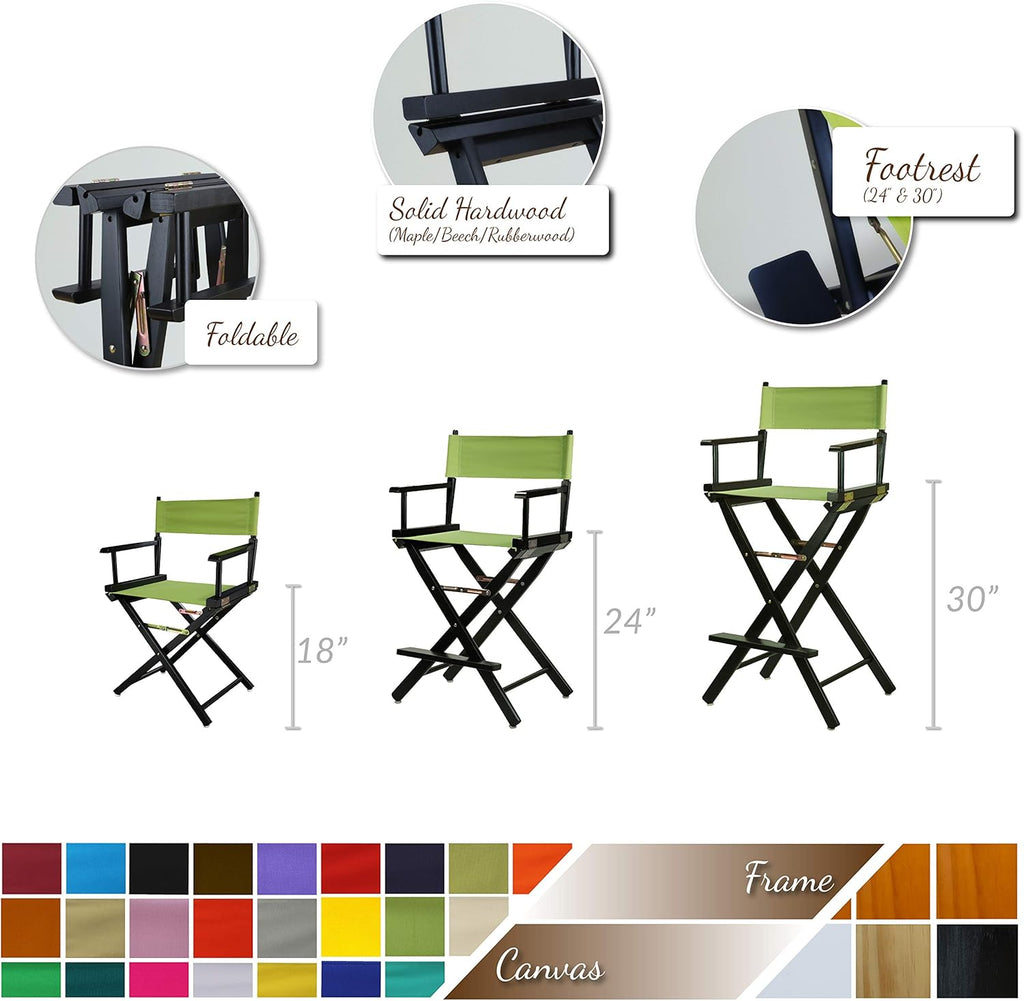 24" Director's Chair Natural Frame with Burgundy Canvas B2842