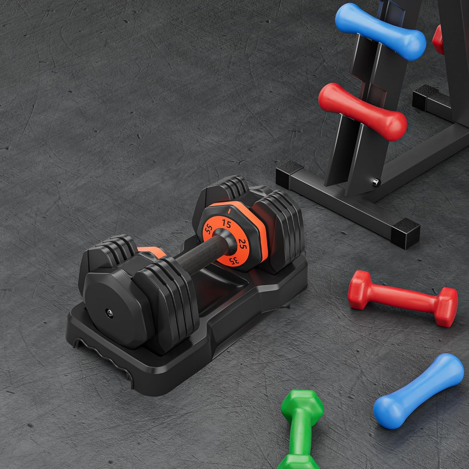 55LB Adjustable Dumbbell Set with Anti-Slip Handle V766741