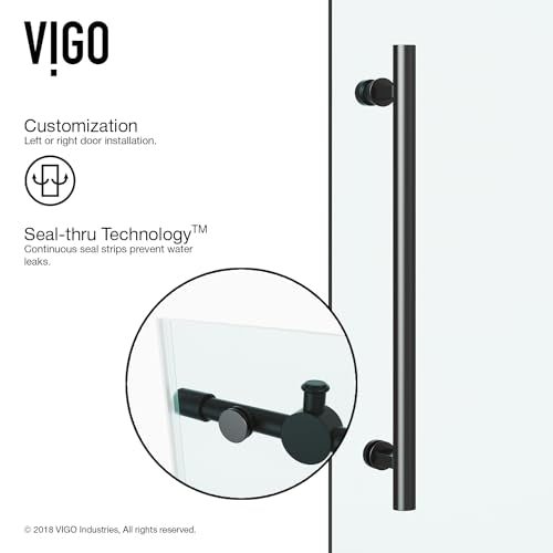 Matte Black Frameless Sliding Rectangle Tub Door with Clear Tempered Glass and Stainless Steel Hardware Q92163